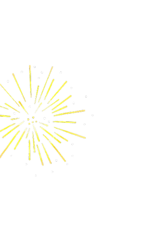 左側に輝く花火のイラスト