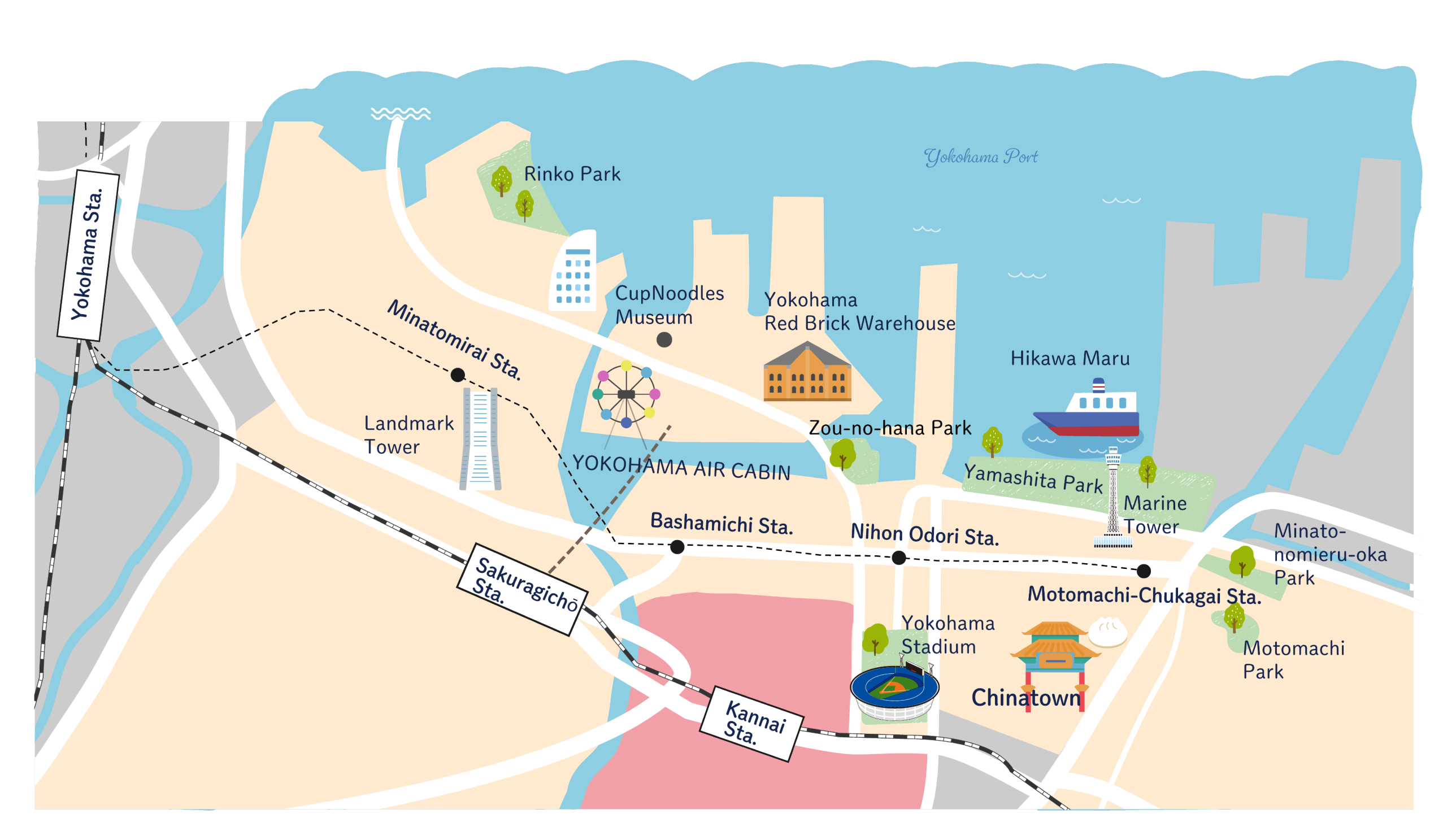 関内エリアの地図