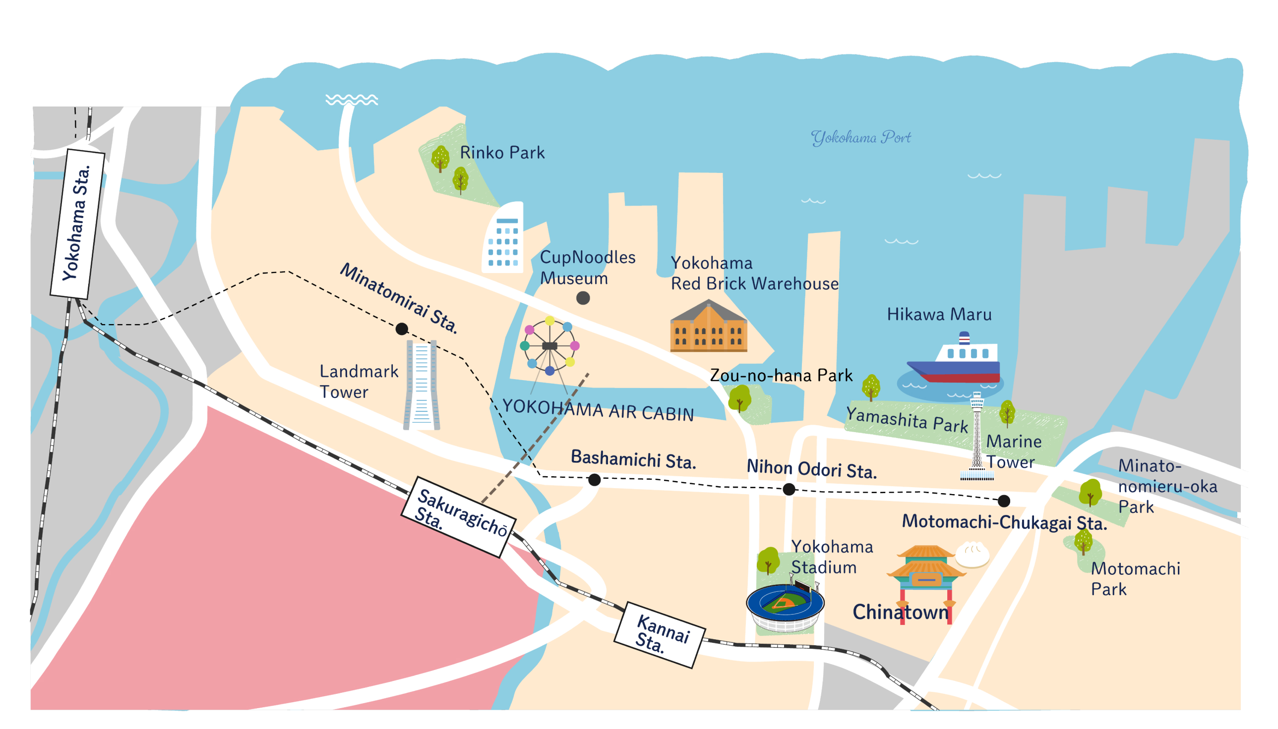 桜木町エリアの地図